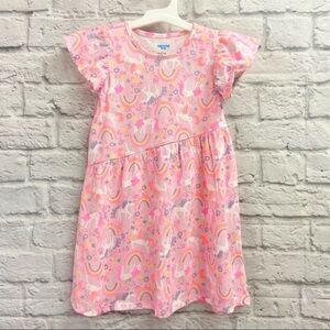 Lightning Bug Girls Dress Size 4 Cap Sleeve Pegasus Rainbow Glitter Pink NWT